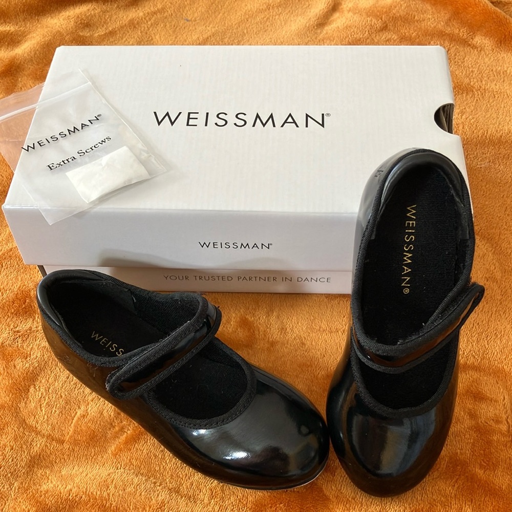 Weissman Black Kids Shoes No Tie 10 cm tap shoes